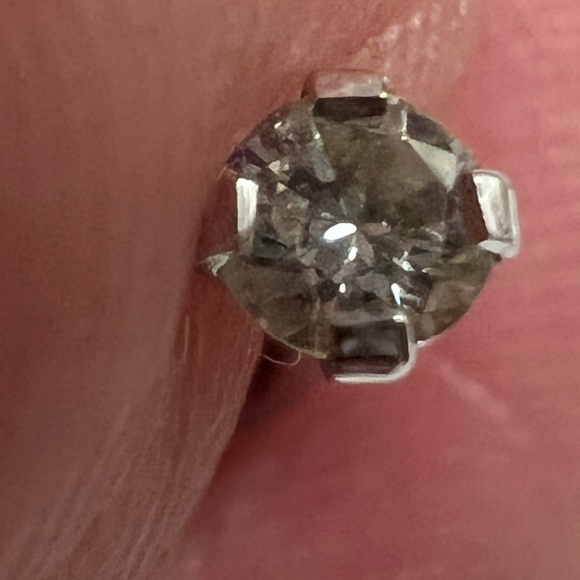 Custom Diamond Nose Ring 14k White Gold - Picture 3 of 13